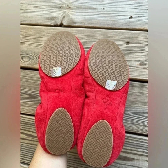 Cole Haan Womens Ballet Flats Shoes Red Leather Slip On Bow Tassel Round Toe 10 - Picture 6 of 9